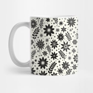 Black and White Floral Mug